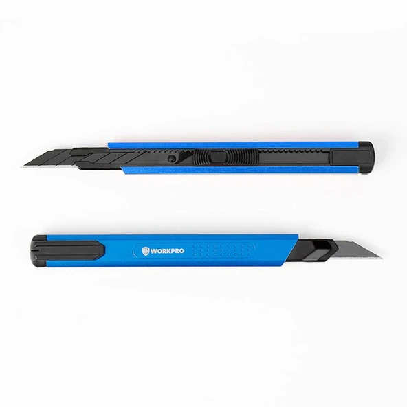WORKPRO WP212012 9MM Alüminyum Kasa Cep Askılı Maket Bıçağı (MAVİ) - Resim 3