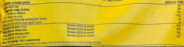 20 20 20 Te Npk Kompoze Yaprak ve Damlama Gübresi 1 Kilo - 3