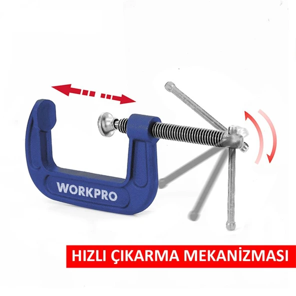 WORKPRO WP232018 75mm G Tipi İşkence - Resim 4