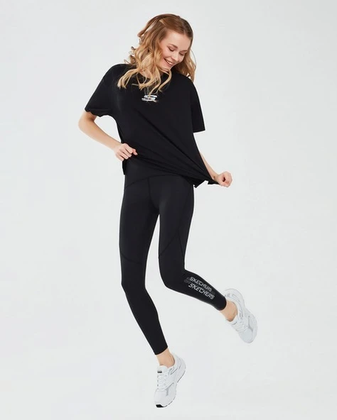 Skechers S241011-001 Graphic W Sleeve Kadın Spor Tişört - 5