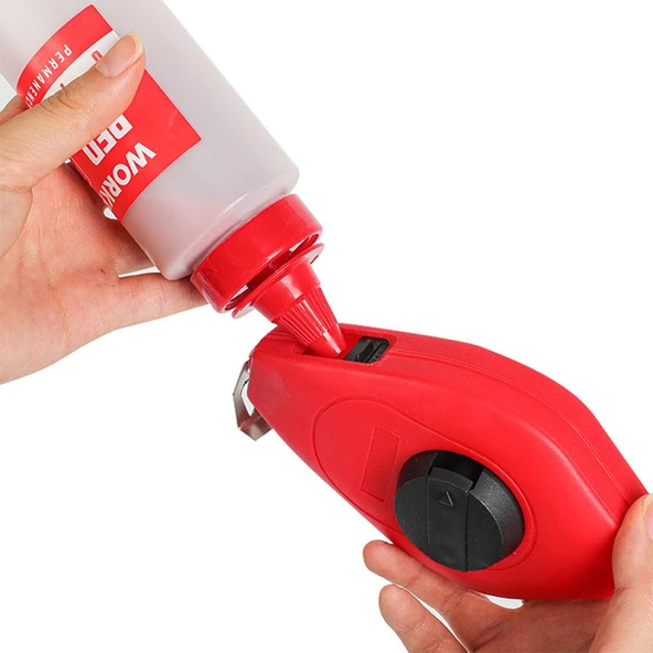 WORKPRO WP329019 Çizim İpi Seti 115gr Kırmızı Çizim İpi Boyası + Mini Su Terazisi + 30M Çizim İpi - Resim 4