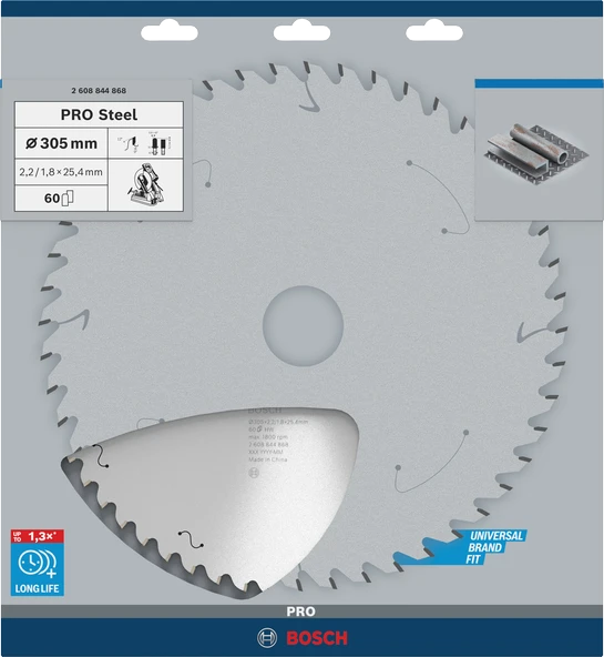 BOSCH PRO Steel 305X2.2x25.4 mm 60 Diş Elmas Uçlu Metal Kesme Testeresi - 2