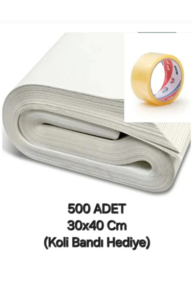 500 ADET 30x40 Tabak - Bardak Eşya Sarma Taşıma Taşınma Paketleme Kağıdı - Koli Bandı Hediye