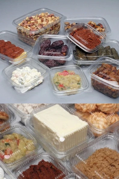 Kullan At Tek Kullanımlık Plastik Kapaklı Kase 1000 Gr 10 Adet Sızdırmaz Plastik Kap 1 Kg - 3