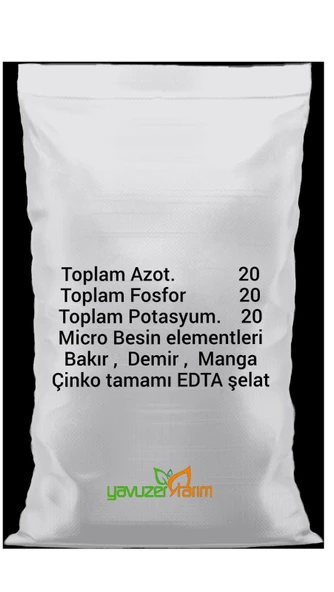 20 20 20 Te Npk ve Micro Besin Elementli Kompoze Yaprak ve Damlama Gübresi 2,5 Kg - 3
