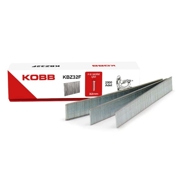 KOBB KBZ32F 32mm 2500 Adet F/E/J/8 Serisi Ağır Hizmet Tipi Kesik Başlı Çivi - 6