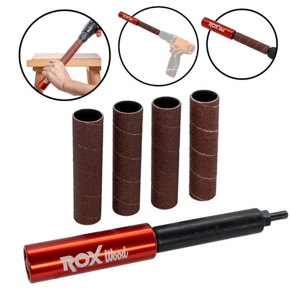 ROX Wood Matkap İçin Silindir Zımpara Aparatı 25mm - 5