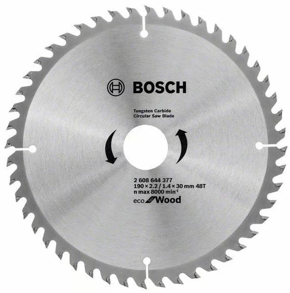 BOSCH Eco For Wood 190 mm 48 Diş Ahşap Daire Testere Bıçağı - 2