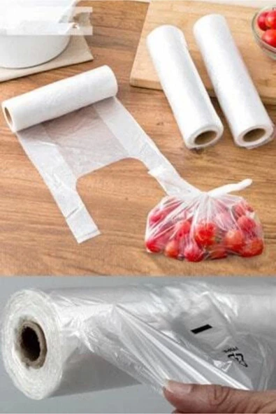 1000 ADET Rulo Market Manav Poşeti Orta Boy (Meyve Sebze Bakkaliye Poşeti) Şeffaf Rulo Poşet - 3