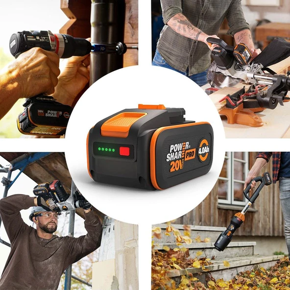 WORX WA3644 20Volt 4.0Ah. Li-ion PowerShare Pro Yedek Akü - 4