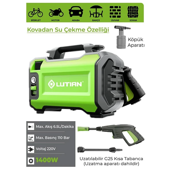 LUTIAN LT2161 Oto Yıkama Makinası 110 Bar 1400 Watt - 7