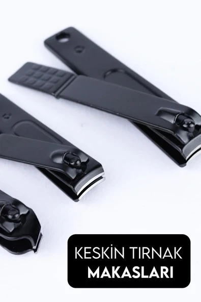 Deri Çantalı 17 Parça Profesyonel Manikür Pedikür Seti Siyah - 5