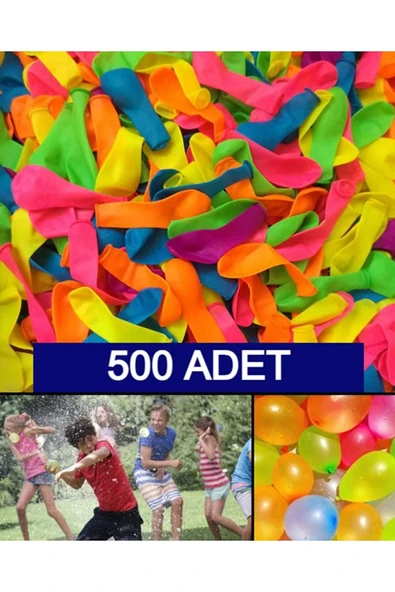 500 Adet Su Balonu Karışık Renkli Balon Eğlenceli Su Savaşları