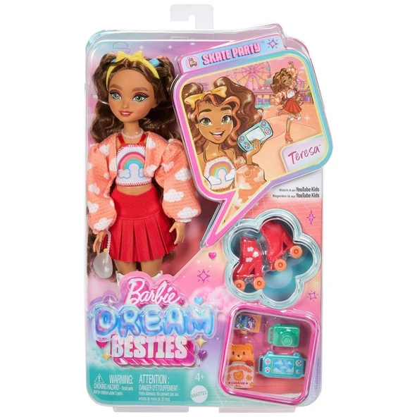 Nessiworld  JFX98 Teresa - Barbie Dream Besties Paten Partisi Teresa Bebek ve Aksesuarları - 2