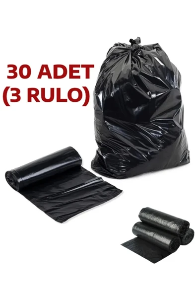 Jumbo Çöp Poşeti 80X110 Endüstriyel 10'lu X 3 Paket Çöp Torbası ( 70 Litre Çöp Kovası İle Uyumludur)