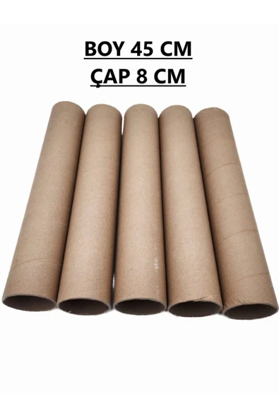 1 Adet Rulo Kargo Tüpü 45 Cm Uzunluk 8cm Çap Silindir Kutu Karton Masura Kedi Tırmalama Için Kutu - 6