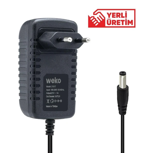 Weko 21 Volt - 1 Amper 5.5*2.5 Uçlu Priz Tipi Adaptör - 4
