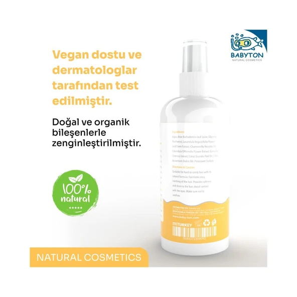 Babyton Bebek ve Çocuklar İçin Kolay Tarama Saç Spreyi 200 ml - 2
