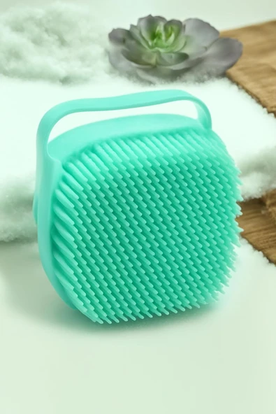 Şampuan Hazneli Silikon Banyo Fırçası Lifi Peeling Masajlı Derin Temizlik Aparatı - 6