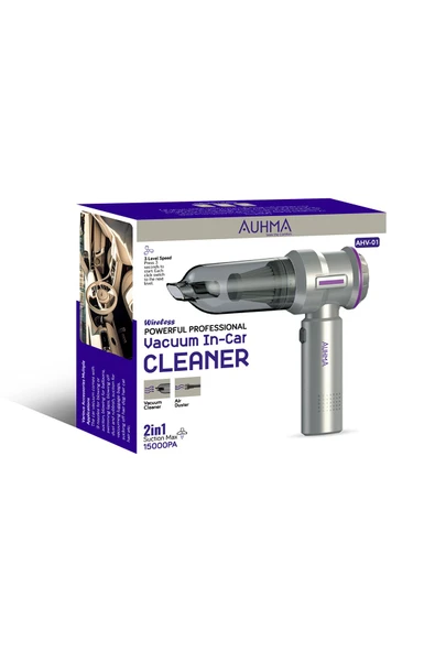 auhma Ahv-01 Kablosuz Güçlü Araç Süpürgesi Ve Hava Üfleyici | 15000pa Vakum Gücü | 3 Kademeli Hız | - 6