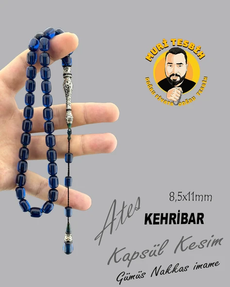 GÜMÜŞ NAKKAŞ ATEŞ KEHRİBAR KAPSÜL KESİM 8,50X11