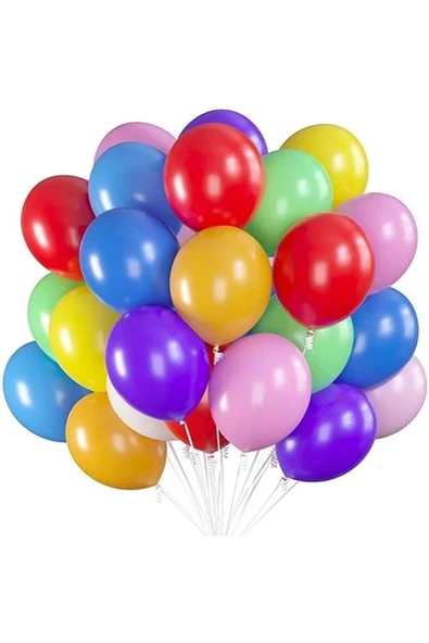 50 Adet Karışık Renkli Balon 9a Parti Organizasyon Balonu