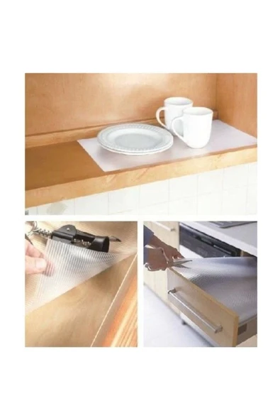 45cm X 10 m Şeffaf Kaydırmaz Raf Dolap Ve Çekmece Örtüsü Ve Maket Bıçağı - 4