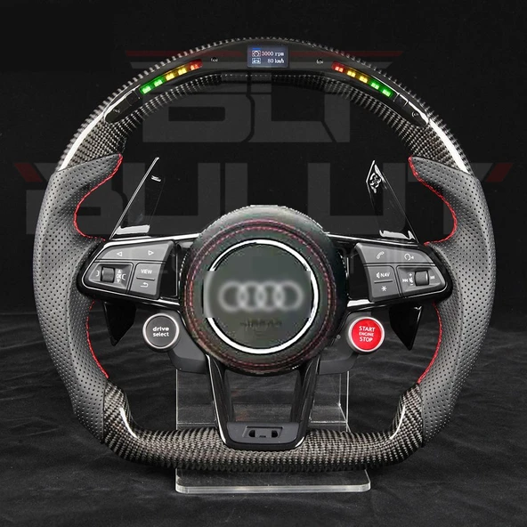 Audi R8 Direksiyon Butonlu Led Carbon Orjinal Hava Yastık ve Logolu