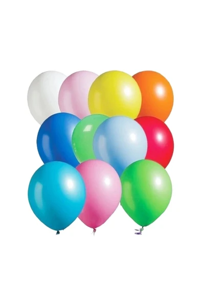25 Adet Karışık Renkli Balon 9a Parti Organizasyon Balonu