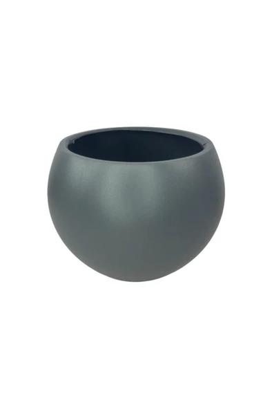 Nettenevime Küre Yuvarlak Top Vazo Dekoratif Saksı ANTRASİT 25*20cm - 8