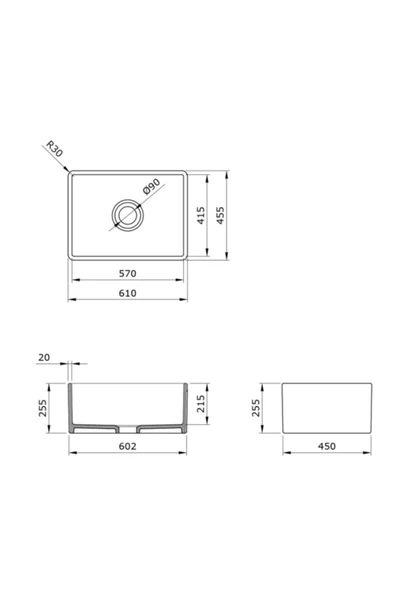 Bocchi Lavello Mutfak Eviyesi 60 Cm Parlak Beyaz 1137-001-0120-03 - 6