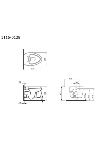 Bocchi Etna Asma Klozet Kapak Dahil Parlak Siyah 1116-005-0128 - 2