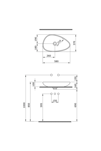 Bocchi Etna Çanak Lavabo 58 Cm Mat Yasemin 1114-007-0125 - 3