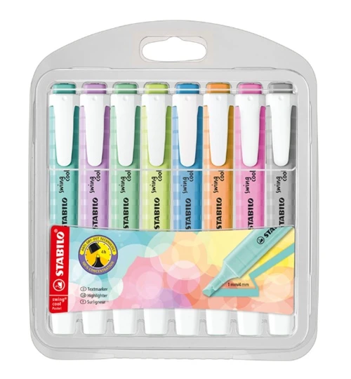 Stabilo Swing Cool Fosforlu Kalem Pastel Renkler 8Li