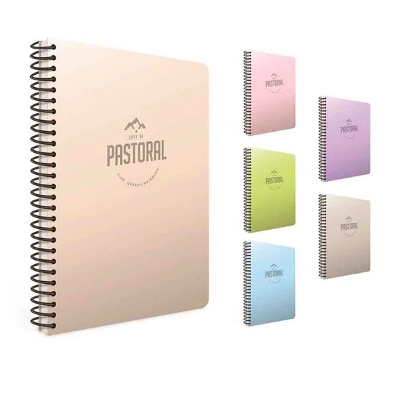 Gıpta Defter Pastoral Spiralli Plastik Kapak 17x24 cm 60 Yaprak Kareli