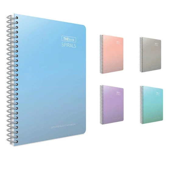 Gıpta Thebook Spirals Spiralli Sert Kapak Defter 17x24 cm 100 Yaprak Çizgili