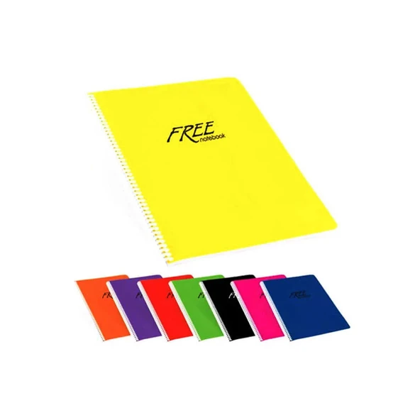 Keskin Color Free Spiralli Plastik Kapak Çizgili Defter A4 160 Yaprak