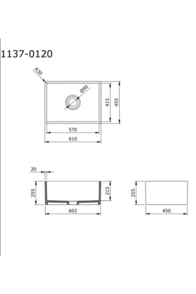 Bocchi Lavello Mutfak Evyesi 60 Cm Gri 1137-006-0120 - 2