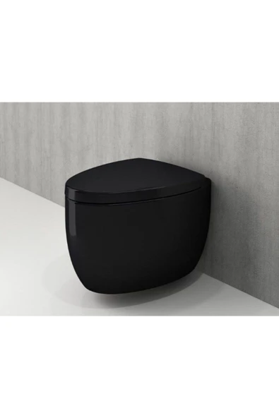 Bocchi Etna Asma Klozet Kapak Dahil Parlak Siyah 1116-005-0128