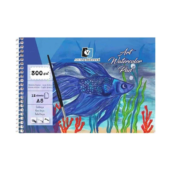 Alex Schoeller Art Sulu Boya Defteri Spiralli A5 300 gr 12 Yaprak - 2