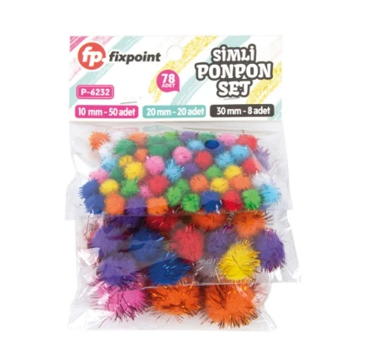 Simli Ponpon 10Mm 50 adet - 20Mm 20 adet - 30Mm 8 adet