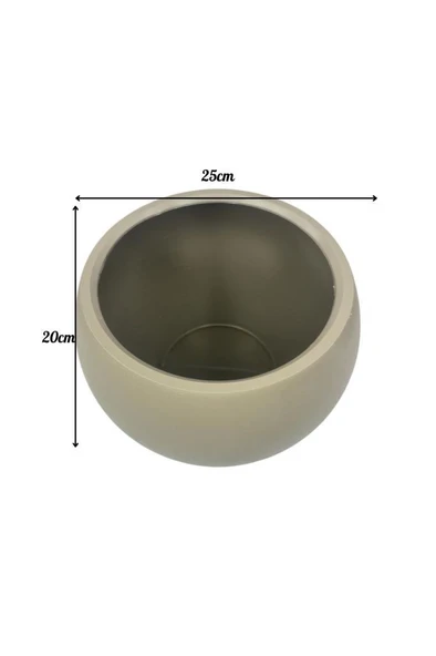 Küre Yuvarlak Top Vazo Dekoratif Saksı MOKKA 25*20cm - 4