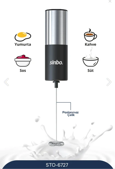 Sinbo Profesyonel Süt Ve Kahve Köpürtücü - Super Power Motor Sto-6727 Yeni Seri Süt Köpürtücü Milk Frother
