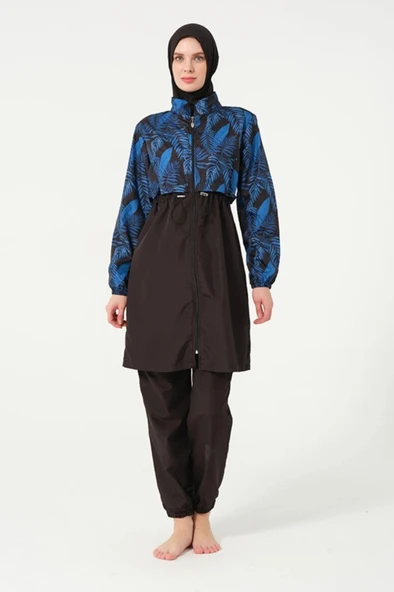 Tesmay 22156 Tam Boy Dijital Desenli Tam Boy Tesettür Mayo - Resim 5