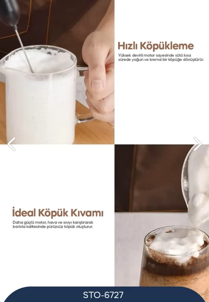 Sinbo Profesyonel Süt Ve Kahve Köpürtücü - Super Power Motor Sto-6727 Yeni Seri Süt Köpürtücü Milk Frother - 3