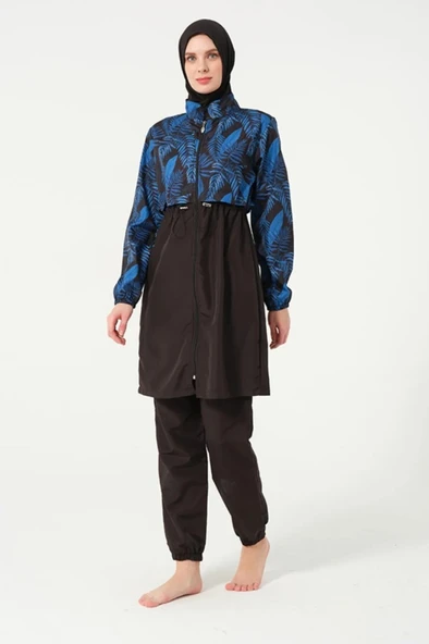 Tesmay 22156 Tam Boy Dijital Desenli Tam Boy Tesettür Mayo - Resim 15