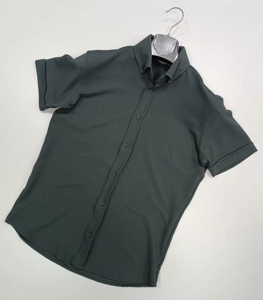 Cafes Erkek Pamuklu Yazlık Kısa Kollu Gömlek 7293 - Resim 5