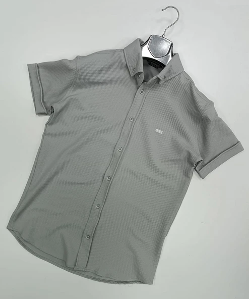 Cafes Erkek Pamuklu Yazlık Kısa Kollu Gömlek 7293 - Resim 2