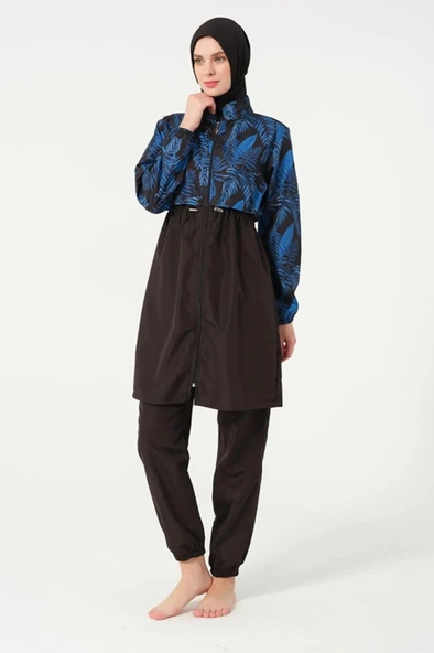 Tesmay 22156 Tam Boy Dijital Desenli Tam Boy Tesettür Mayo - Resim 16