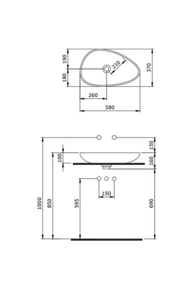 Etna Çanak Lavabo 58 Cm Parlak Mandalina Sarısı 1114-021-0125 - 3